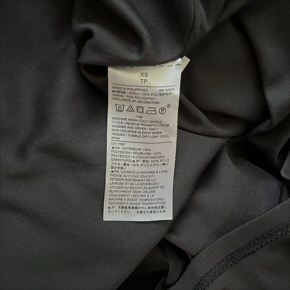 Banana Republic Shift Dress Charcoal Gray Sheer Lined Bird Pattern Women's XS - Picture 11 of 12